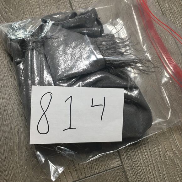 NWT Imoga Feather Trim Sparkle Silver Metallic Kamryn Girls Dress Size 7 - Picture 8 of 8